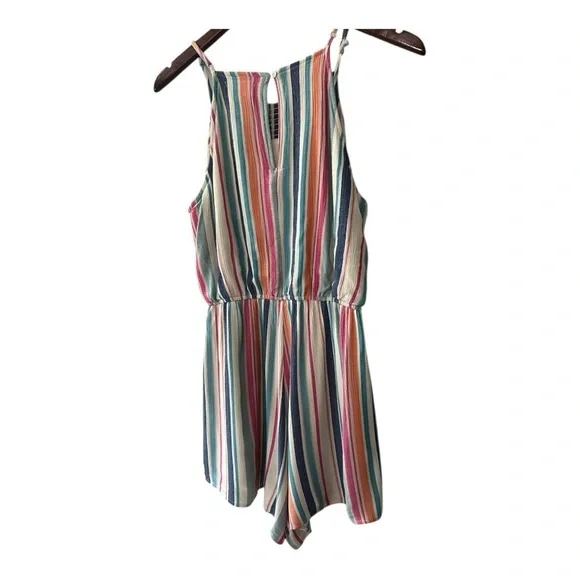 The Nines Multi Color Stripe Romper Size M Women NWOT - Picture 4 of 11
